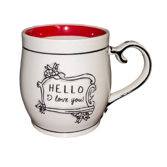 Anthropologie Katie Mandy “Hello I Love You” Red and White Ceramic Mug - Picture 8 of 8